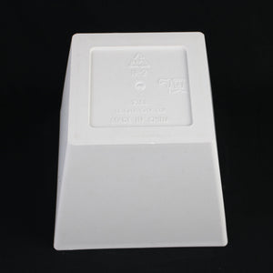 3-Piece White Plastic Square Planter Pot Set – Modern Tapered Design