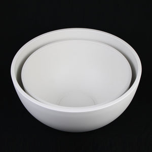 2-Piece White Plastic Planter Bowls – Modern Minimalist Design